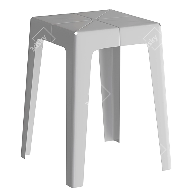 Compact Tuck Stool: Sleek Design 3D model image 4