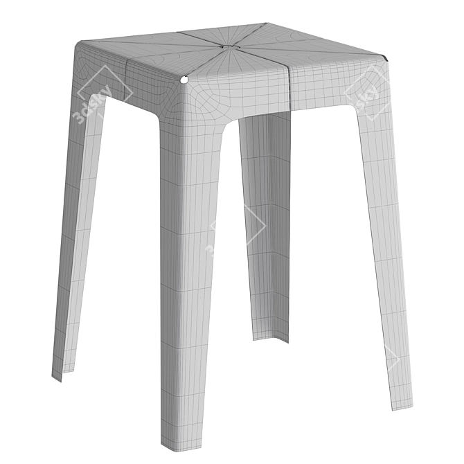 Compact Tuck Stool: Sleek Design 3D model image 5