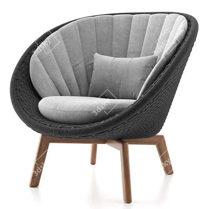 Danish Design Peacock Lounge Chair 3D model image 1