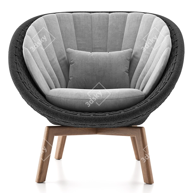 Danish Design Peacock Lounge Chair 3D model image 3