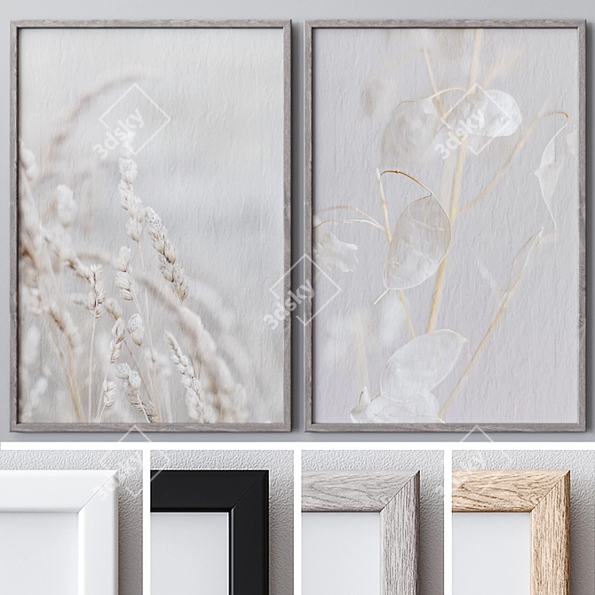 Elegant Frame Set for Walls 3D model image 1