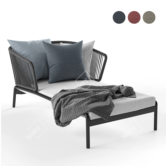 Roda Spool: Stylish Long Chair 3D model image 1