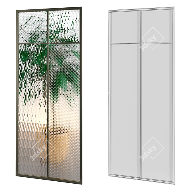 Title: Modular Glass Partitions Set 3D model image 5