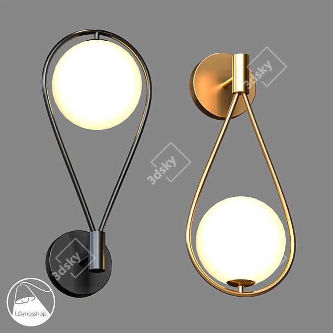 Orb Drop Sconce: Elegant Lighting Solution 3D model image 1