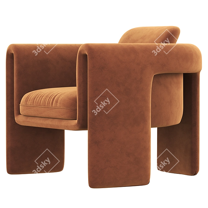 Elegant and Luxurious Floria Velvet Chair 3D model image 2