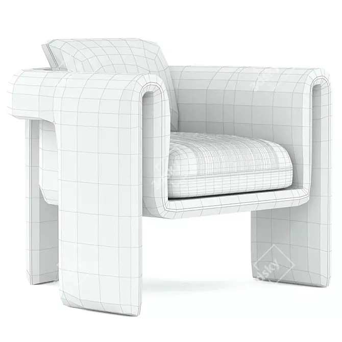 Elegant and Luxurious Floria Velvet Chair 3D model image 3