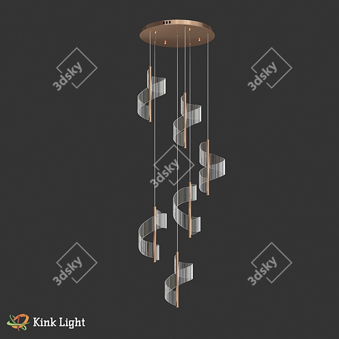 Golden Aura LED Pendant Light 3D model image 1