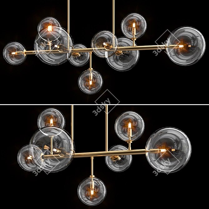 Elegant Delilah Linear Chandelier 3D model image 1