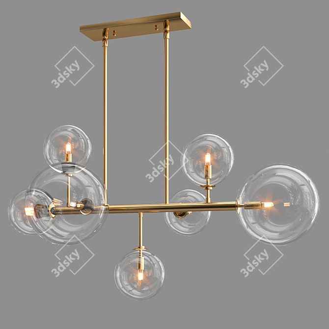 Elegant Delilah Linear Chandelier 3D model image 2