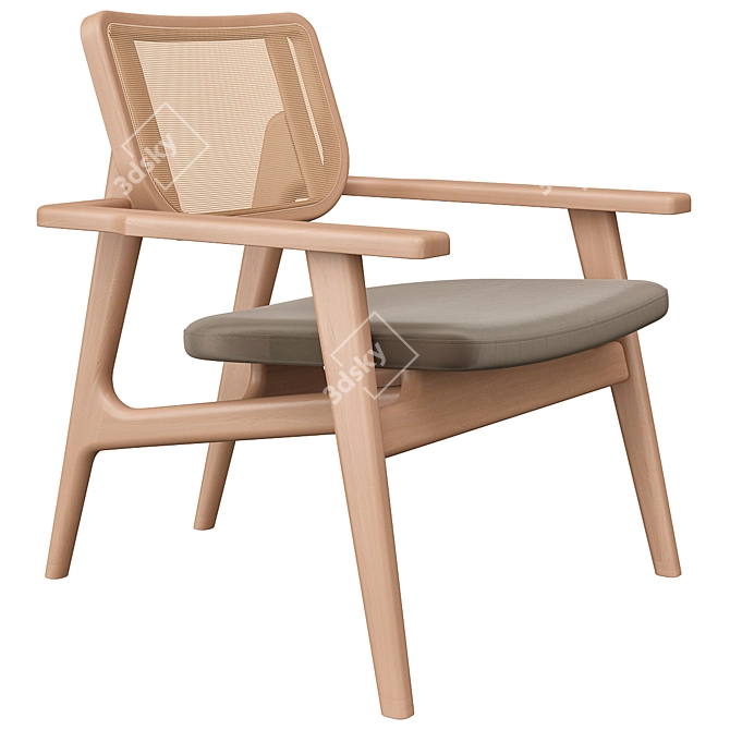 Elegant Inger Wicker Armchair: Perfect for Any Space 3D model image 2