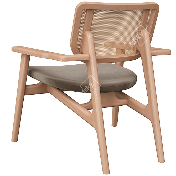 Elegant Inger Wicker Armchair: Perfect for Any Space 3D model image 3