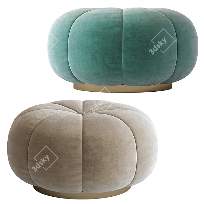 Sofia Velvet Footstool: Luxurious and Elegant 3D model image 1