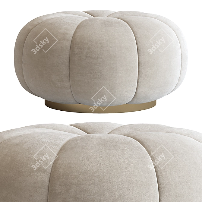 Sofia Velvet Footstool: Luxurious and Elegant 3D model image 3