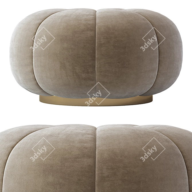 Sofia Velvet Footstool: Luxurious and Elegant 3D model image 4