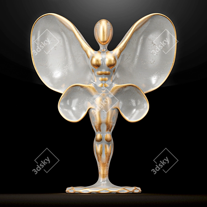 Italian Statuario Marble Butterfly Sculpture 3D model image 1