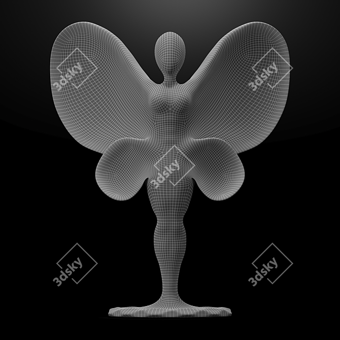 Italian Statuario Marble Butterfly Sculpture 3D model image 7