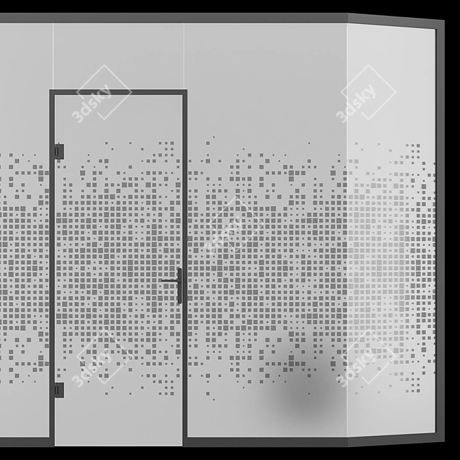 Hexagonal Pattern Glass Vinyl Film Set 3D model image 5