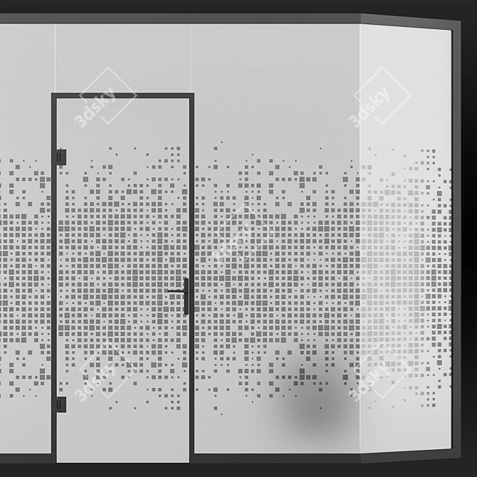 Hexagonal Pattern Glass Vinyl Film Set 3D model image 8