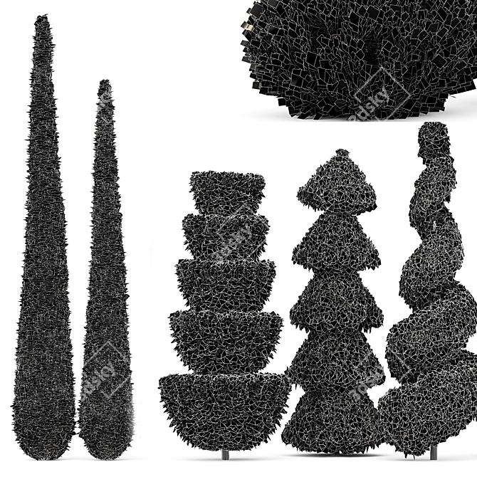 Beloved Italian Cypress: 6 Stunning Trees 3D model image 6