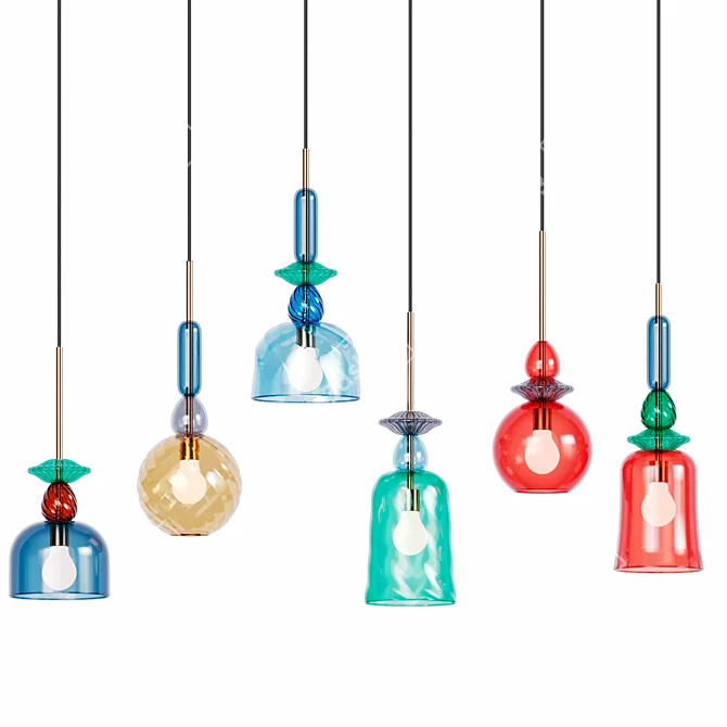 Industrial Wooden Pendant Light: Luminous and Stylish 3D model image 1