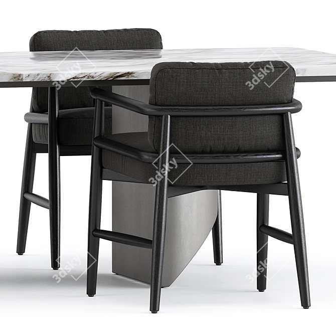 Elegant Teresina Chair & Wedge Table  3D model image 3