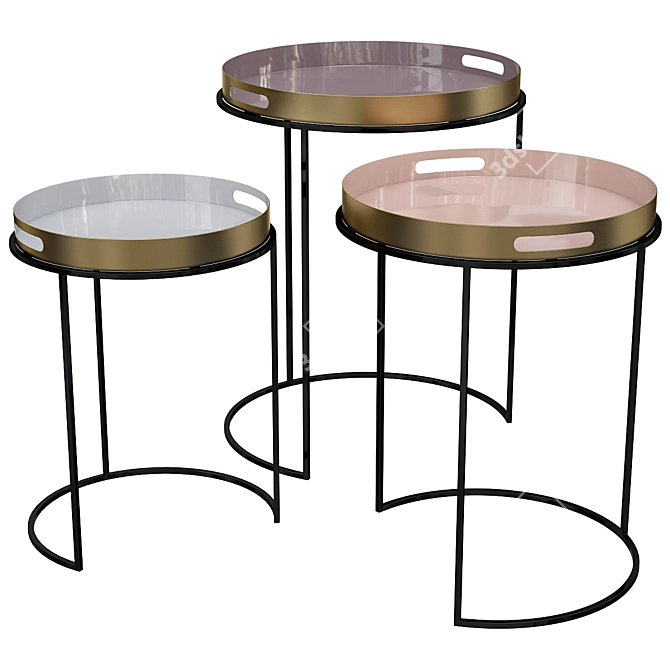 Modern Bailey Side Tables: Stylish and Functional 3D model image 1