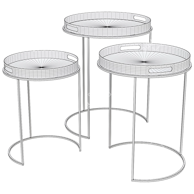 Modern Bailey Side Tables: Stylish and Functional 3D model image 3