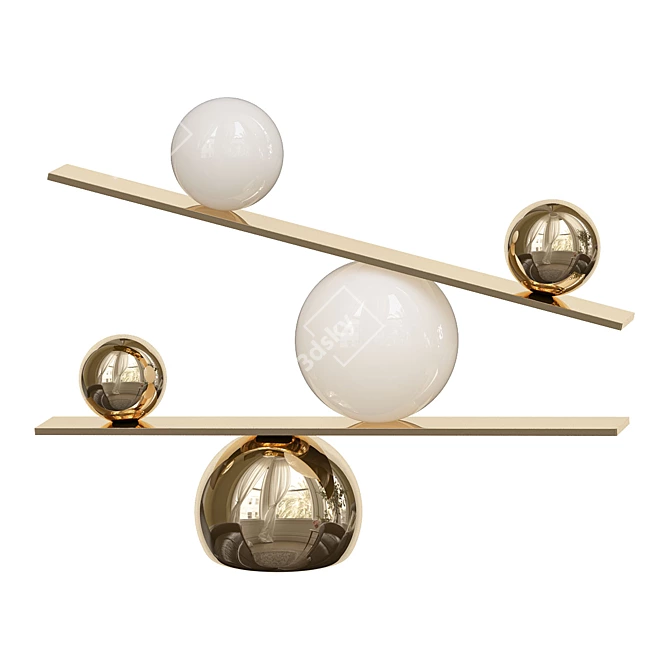 Harmonious Floor Lamp: Balance 3D model image 1