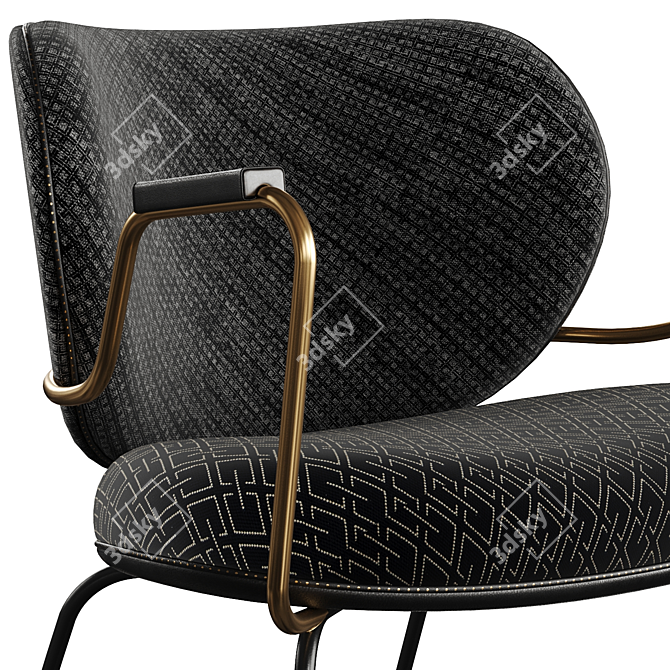 Elegant Kalida Lounge Chair 3D model image 3