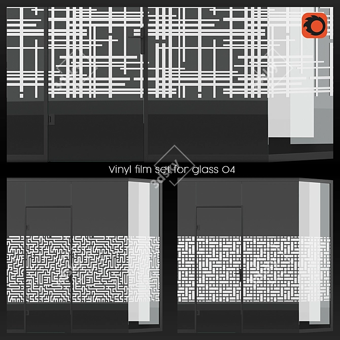 Decorative Glass Vinyl Film Set 3D model image 1