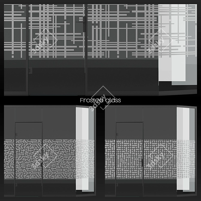 Decorative Glass Vinyl Film Set 3D model image 2