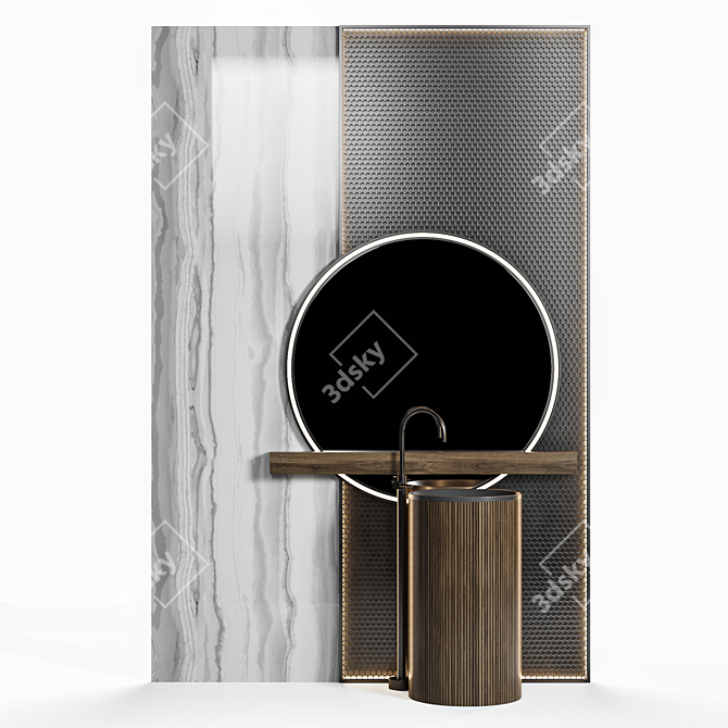 Modern Bathroom Furniture Set 3D model image 1