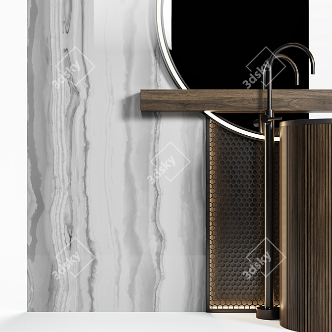 Modern Bathroom Furniture Set 3D model image 3