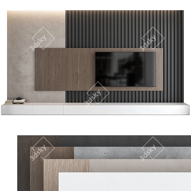 Luxury TV Wall Set: Transform Your Space with Set 11 3D model image 1