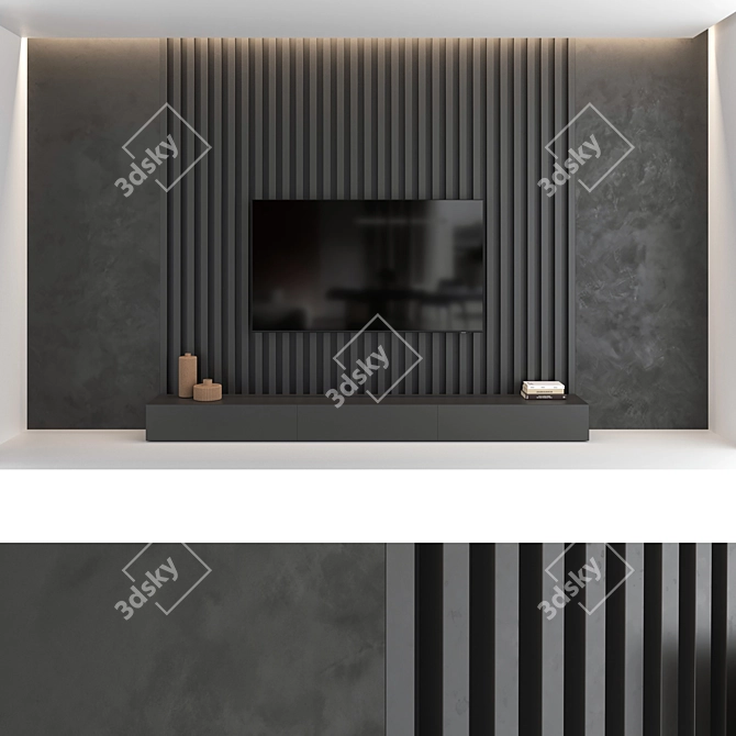 Luxury TV Wall Set: Transform Your Space with Set 11 3D model image 4