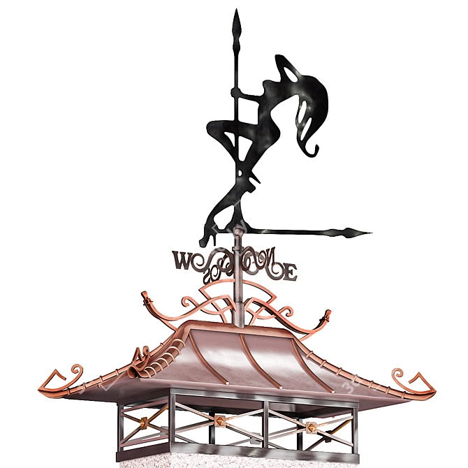 Weather Vane Chimney Cap 3D model image 1