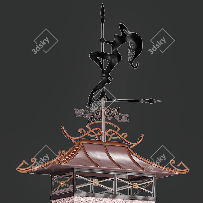 Weather Vane Chimney Cap 3D model image 3