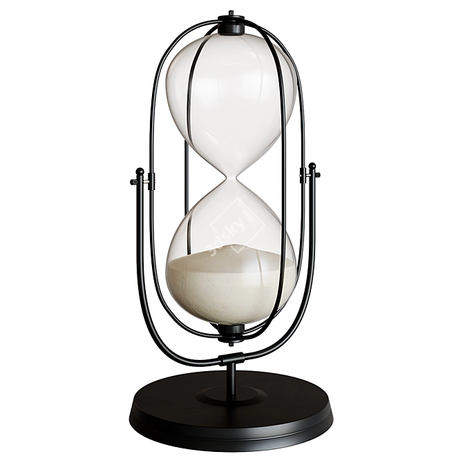 Elegant Ascan Oval Sand Timer 3D model image 1