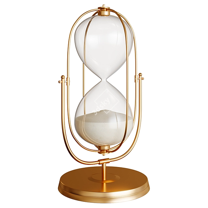 Elegant Ascan Oval Sand Timer 3D model image 3