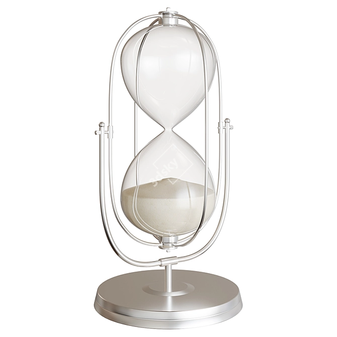 Elegant Ascan Oval Sand Timer 3D model image 4