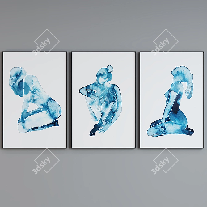 Title: Contemporary Abstract Portrait Frame Set 3D model image 3