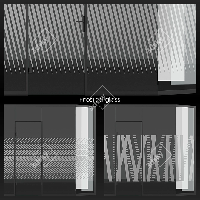 Vinyl Glass Film Set | Office Partitions 05 3D model image 2