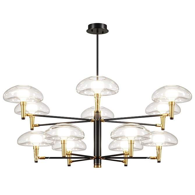 Scandinavian Glass Chandelier 3D model image 2