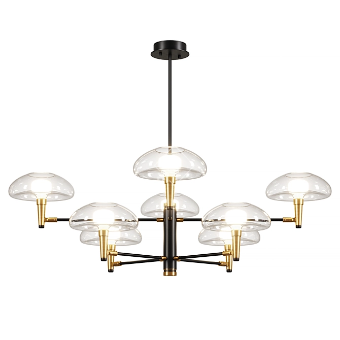 Scandinavian Glass Chandelier 3D model image 3