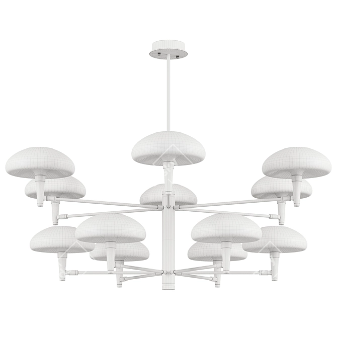 Scandinavian Glass Chandelier 3D model image 6