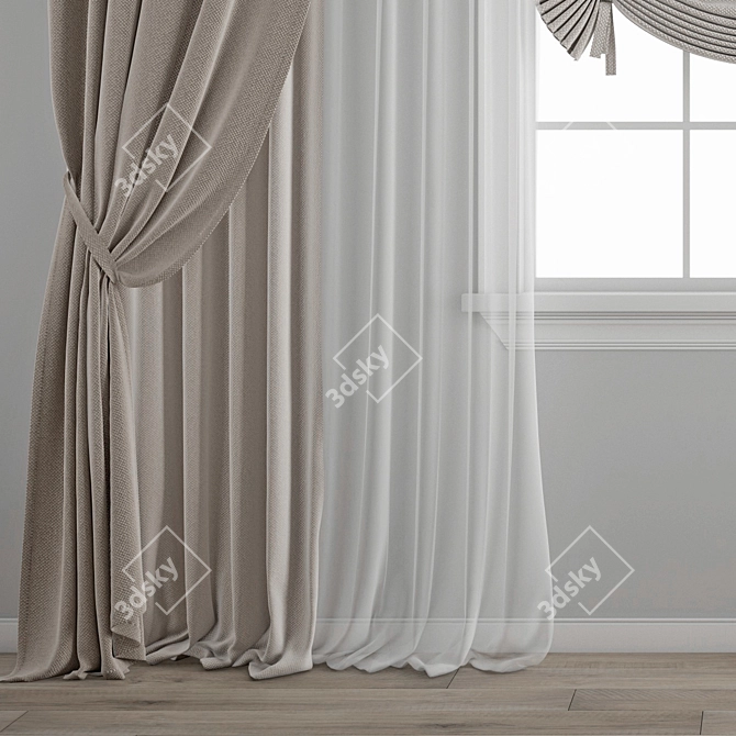 Polygonal Curtain: High Quality 3D Model 3D model image 2