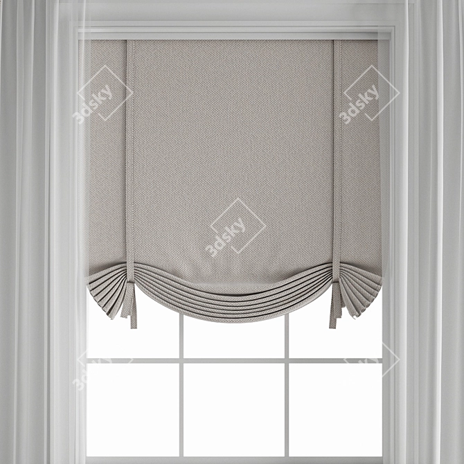 Polygonal Curtain: High Quality 3D Model 3D model image 3