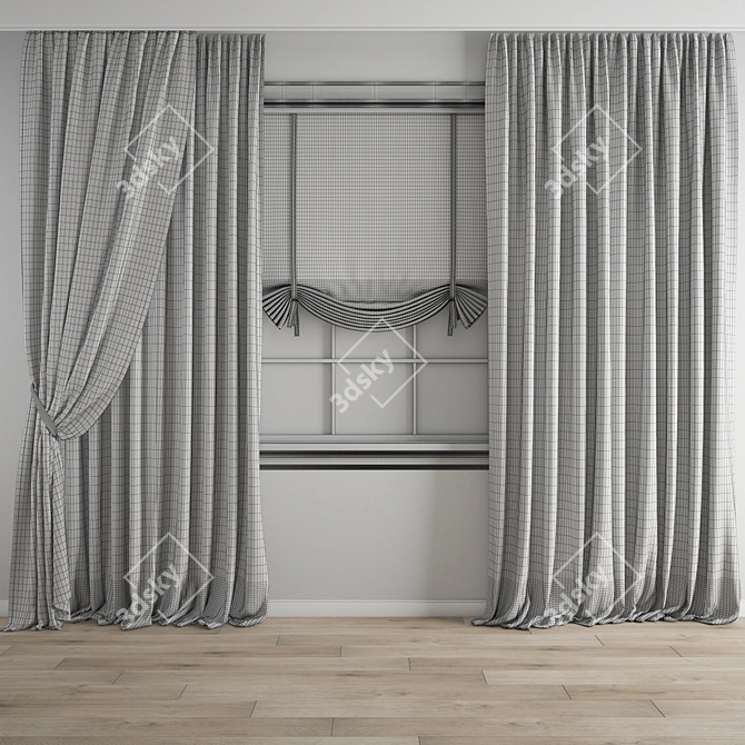 Polygonal Curtain: High Quality 3D Model 3D model image 5