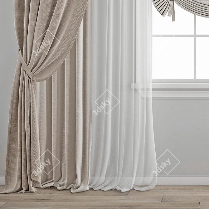 Polygonal Curtain: High Quality 3D Model 3D model image 7