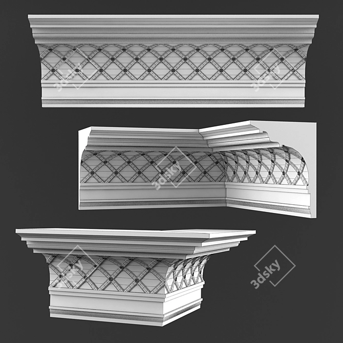 Modern Daylight Ceiling Cornice 3D model image 2